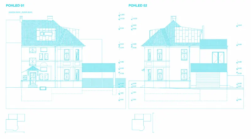 Digitalizace pohledu rekonstrukce Digitalizovaný pohled na rekonstruovaný rodinný dům